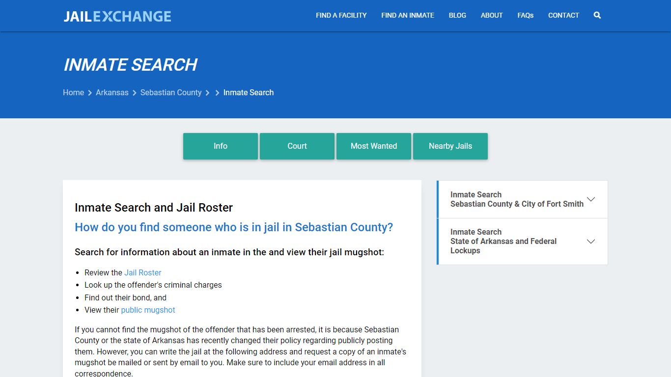 Inmate Search: Roster & Mugshots - , AR - Jail Exchange